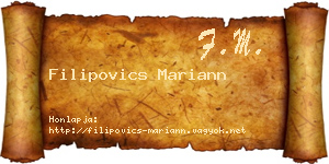 Filipovics Mariann névjegykártya